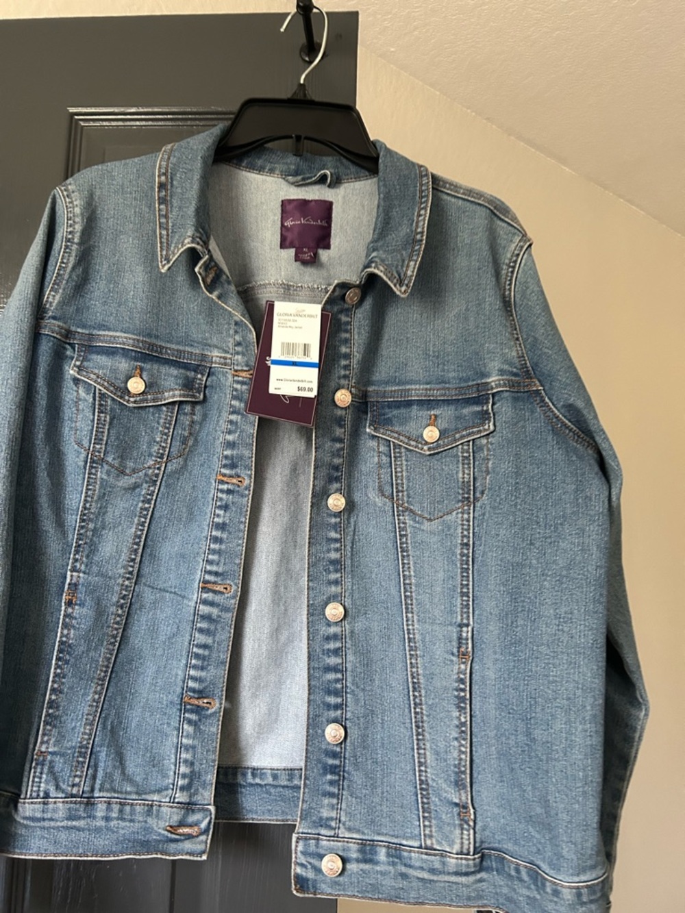 Gloria Vanderbilt Light Blue Denim Jean Jacket